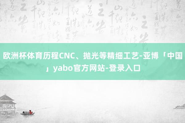 欧洲杯体育历程CNC、抛光等精细工艺-亚博「中国」yabo官方网站-登录入口