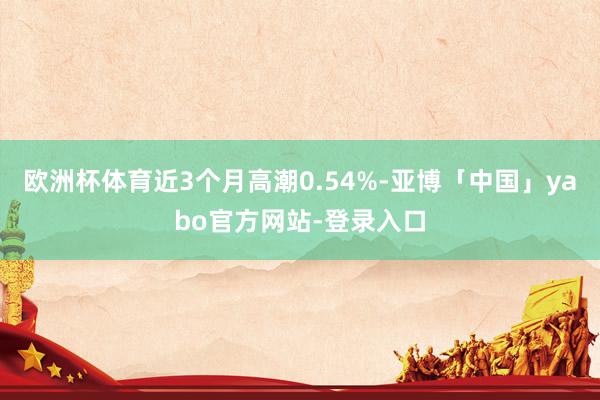 欧洲杯体育近3个月高潮0.54%-亚博「中国」yabo官方网站-登录入口