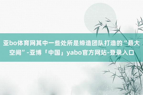 亚bo体育网其中一些处所是缔造团队打造的“最大空间”-亚博「中国」yabo官方网站-登录入口