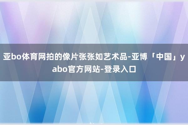 亚bo体育网拍的像片张张如艺术品-亚博「中国」yabo官方网站-登录入口