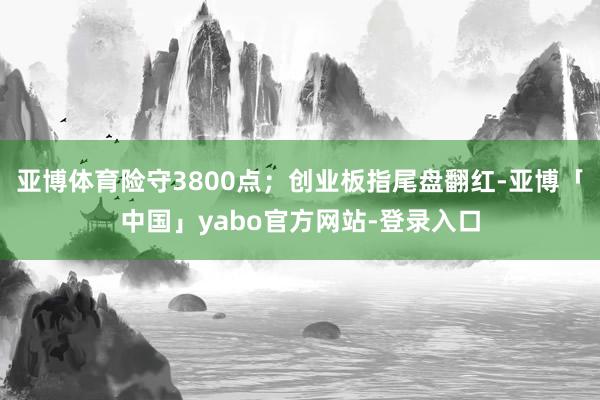 亚博体育险守3800点；创业板指尾盘翻红-亚博「中国」yabo官方网站-登录入口