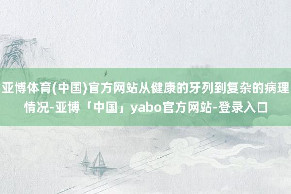 亚博体育(中国)官方网站从健康的牙列到复杂的病理情况-亚博「中国」yabo官方网站-登录入口