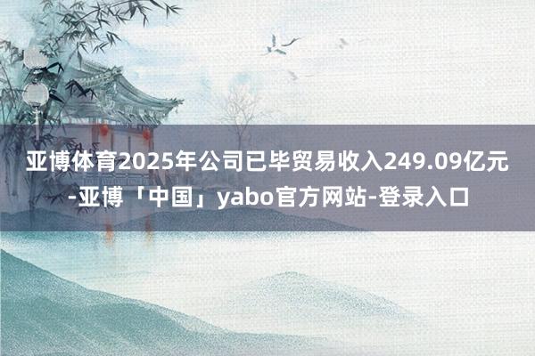 亚博体育2025年公司已毕贸易收入249.09亿元-亚博「中国」yabo官方网站-登录入口